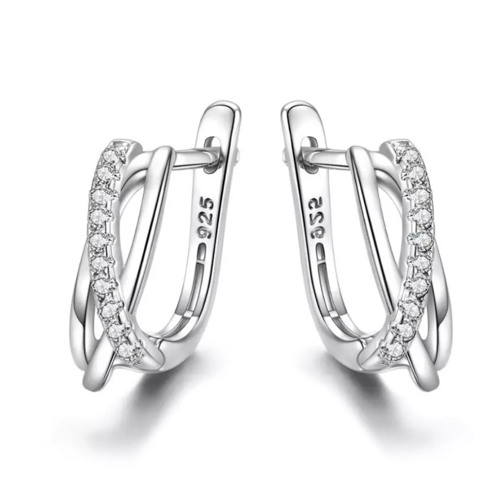 925 starling silver zircon crystal earrings